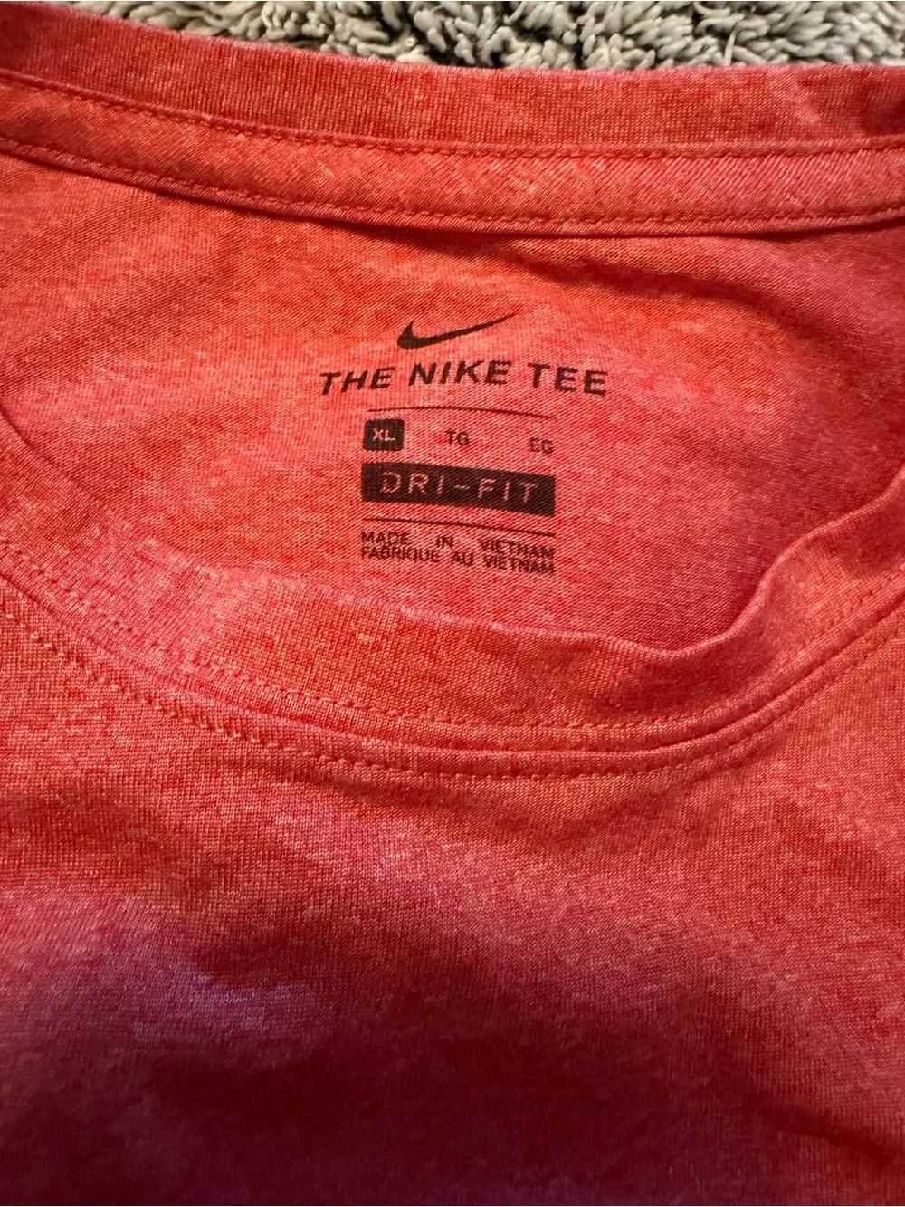 Nike Kids Short-Sleeve Athletic Tees in Maroon and Bright Orange